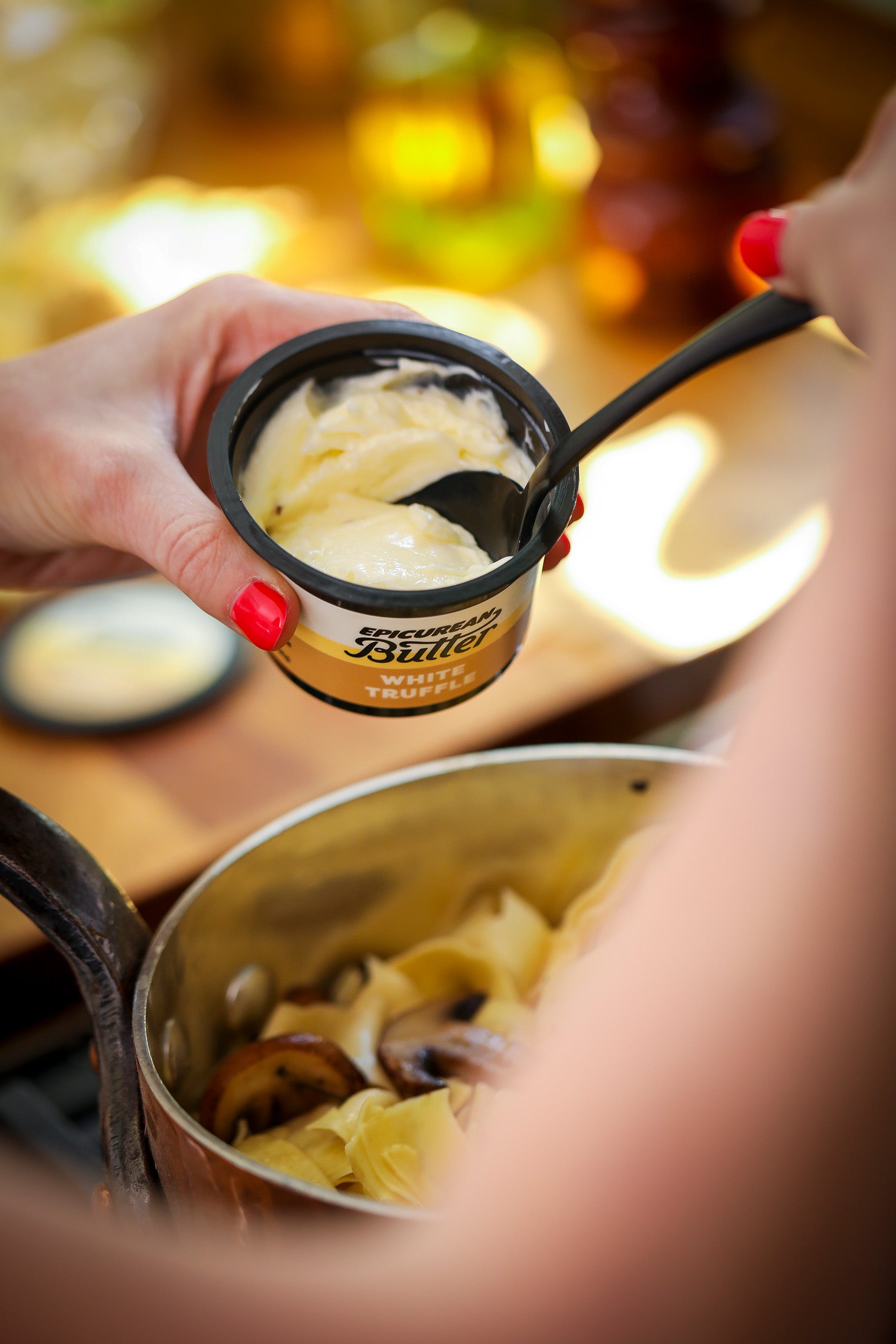 Mushroom Pasta with Epicurean Butter White Truffle Flavored Butter
