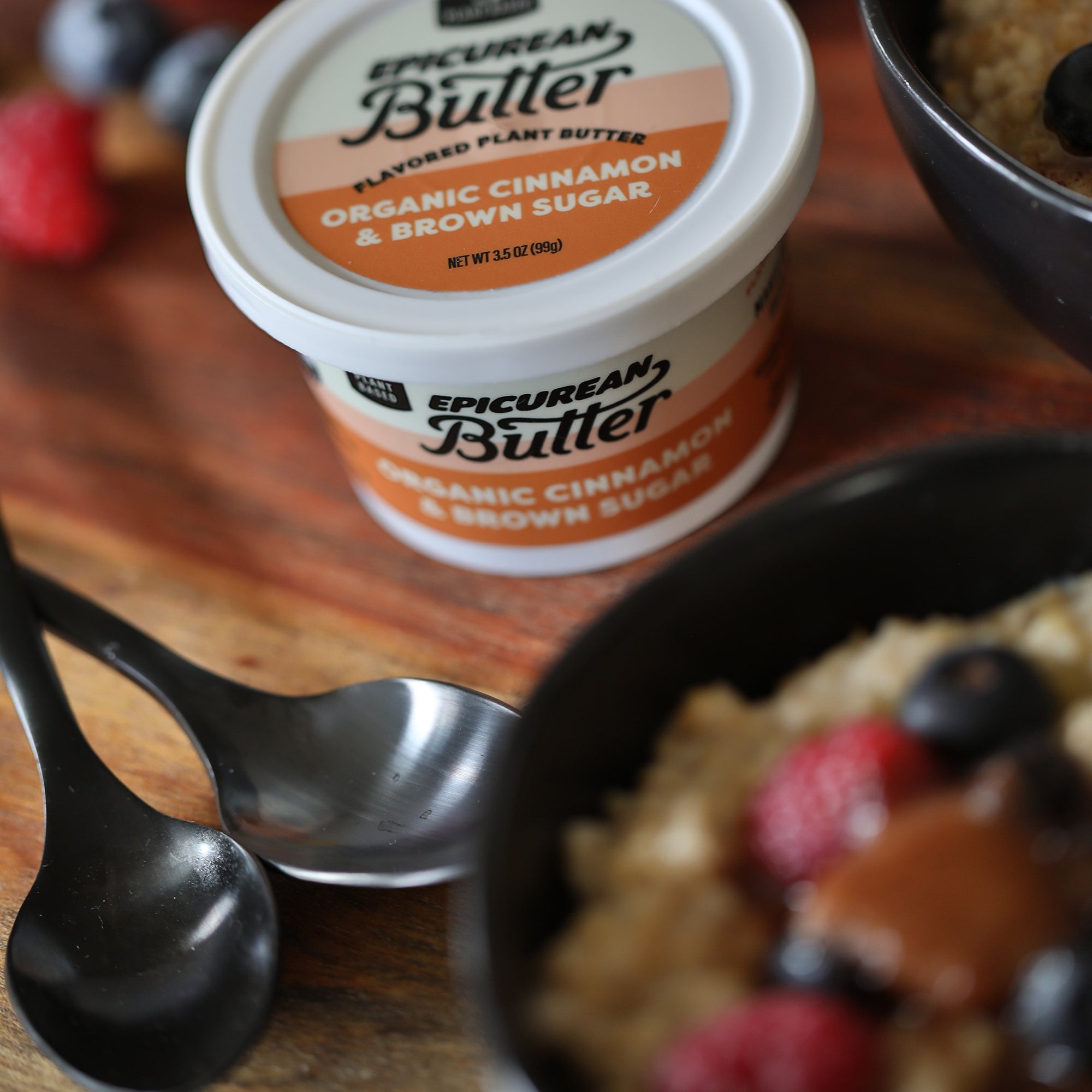 Oatmeal topped with  Plant Based Organic Cinnamon & Brown Sugar