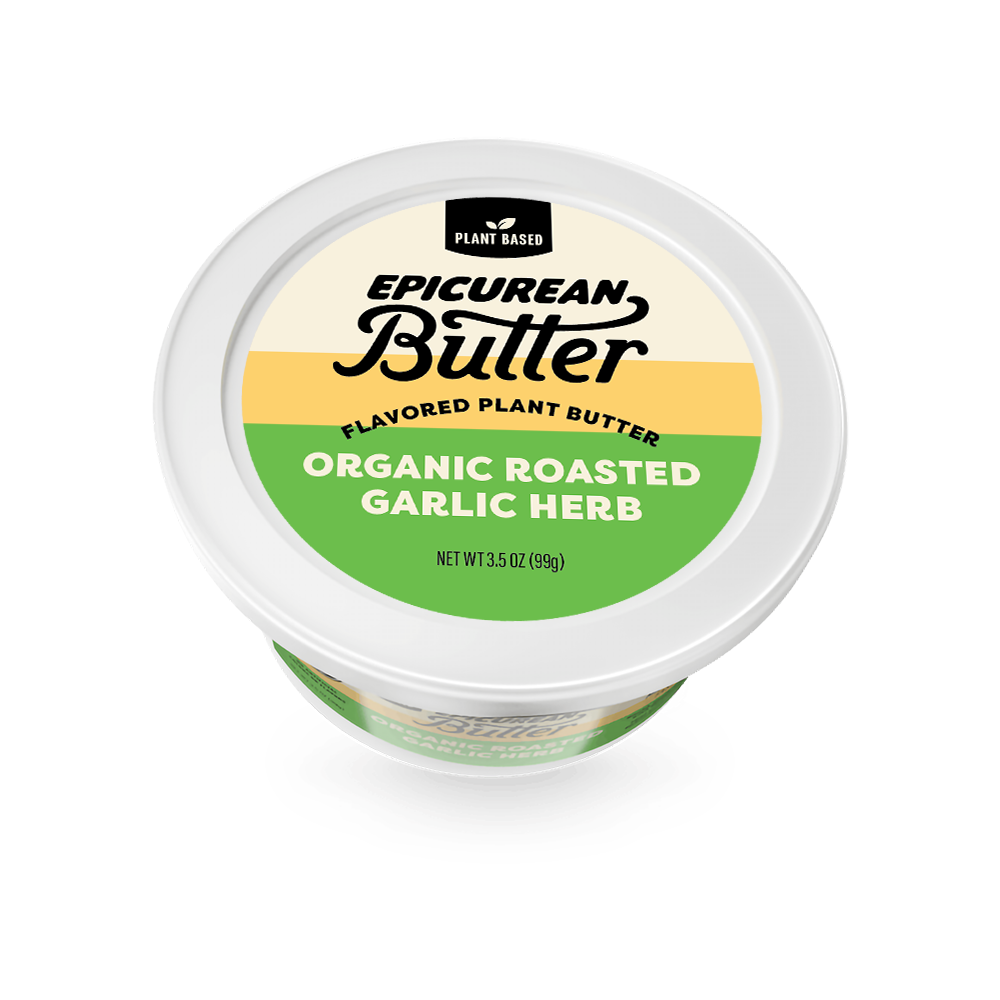 Plant Based Organic Roasted Garlic Herb tub side